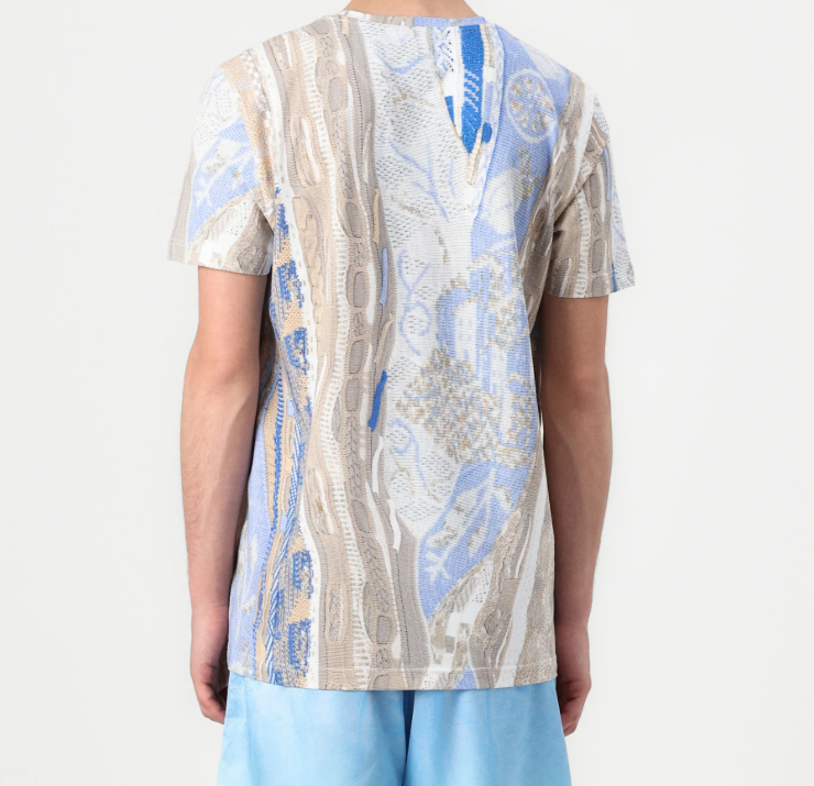 Carlo Colucci - Print Тениска Beige/Blue