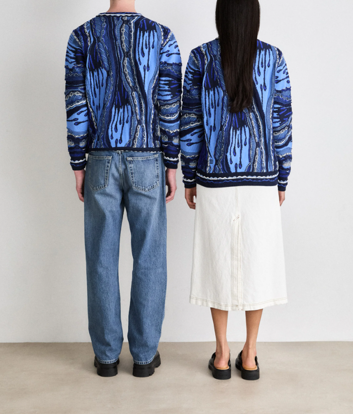 Carlo Colucci Пуловер - Navy Blue 3D Knit