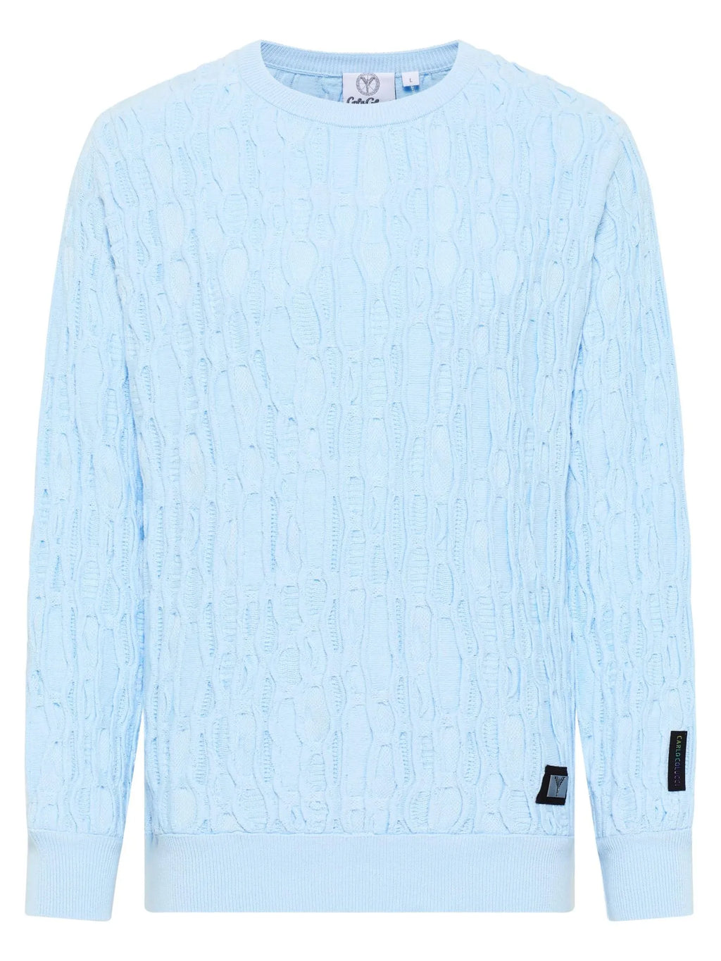 Carlo Colucci - Жакардов пуловер Baby Blue