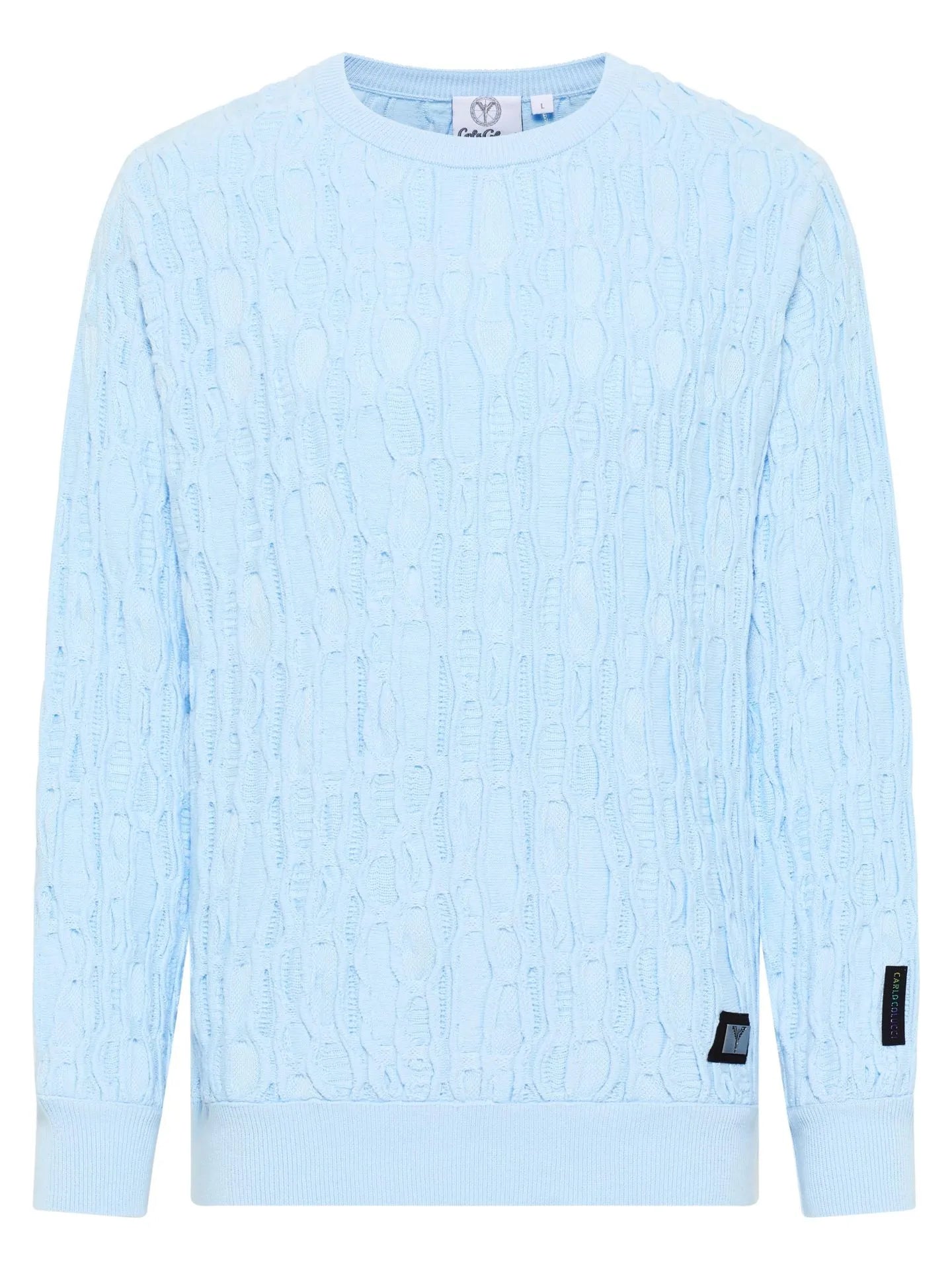 Carlo Colucci - Жакардов пуловер Baby Blue