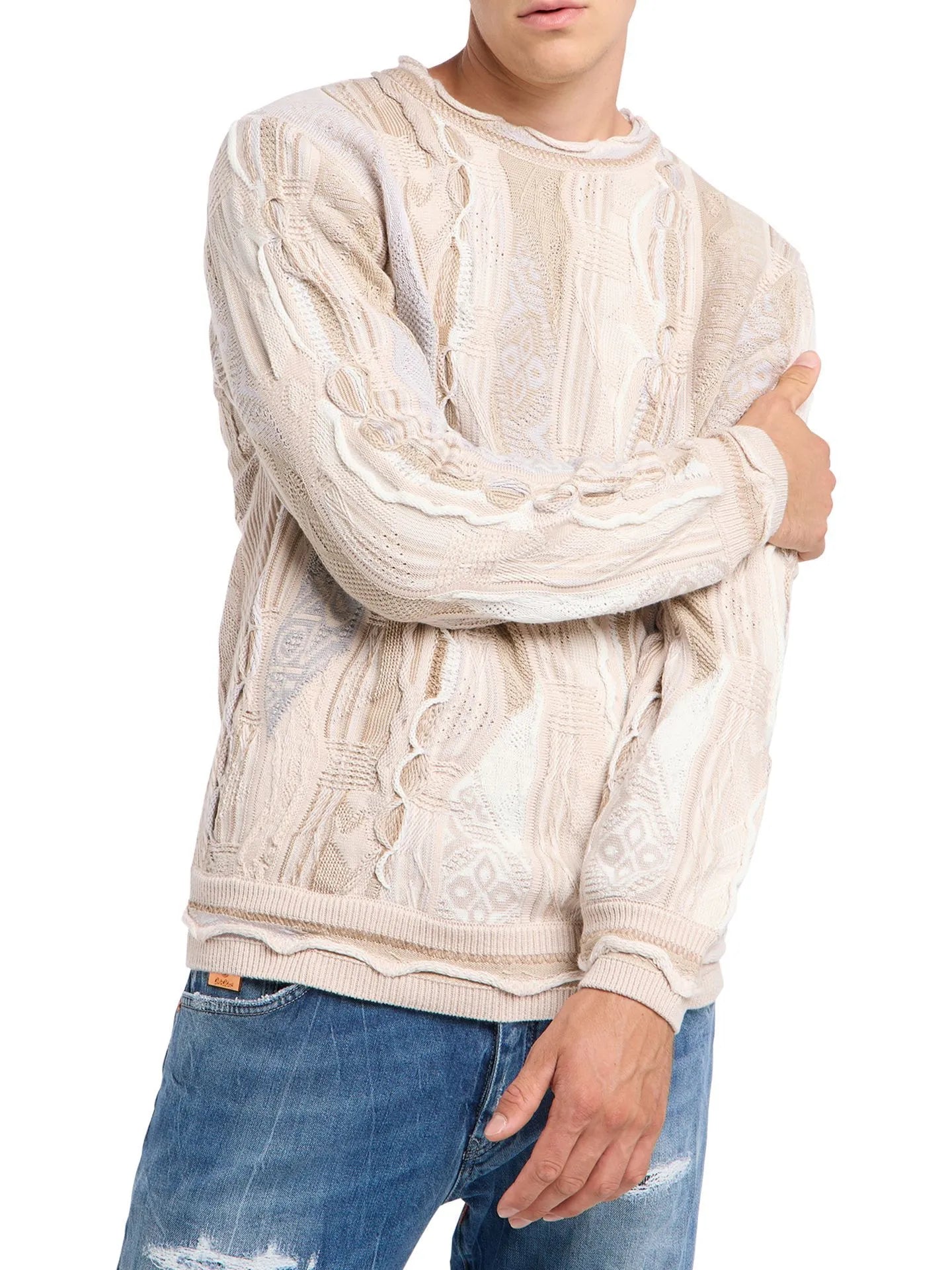 Carlo Colucci - Пуловер Beige Logo-Knit